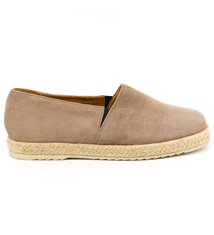 Sandale Espadrilles femme daim et cuir beige Made in France