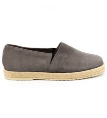 Sandale Espadrilles femme daim et cuir kaki Made in France