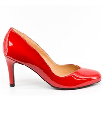 Chaussures femme à talon Escarpins rouge en cuir vernis