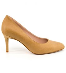 Chaussures a talon Escarpins femme fermés en cuir végétal beige