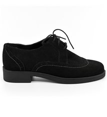 Chaussures femme à lacets derby cuir noir