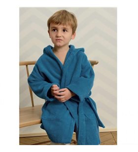 Peignoir enfant a capuche Bleu sortie de bain age 2 ans Linge toilette bebe