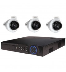 Kit de Vidéosurveillance Dahua Enregistreur DVR et 3 Caméras Dôme Analogiques HDCVI