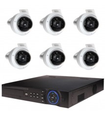 Kit de Vidéosurveillance Dahua Enregistreur DVR et 6 Caméras Dôme Analogiques HDCVI