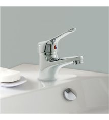 Mitigeur Laiton Chrome pour Vasque Lavabo NF avec vidage et cartouche ceramique