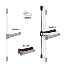 Serrure anti panique FLUID 1 a 3 points Haut bas 1200mm JPM
