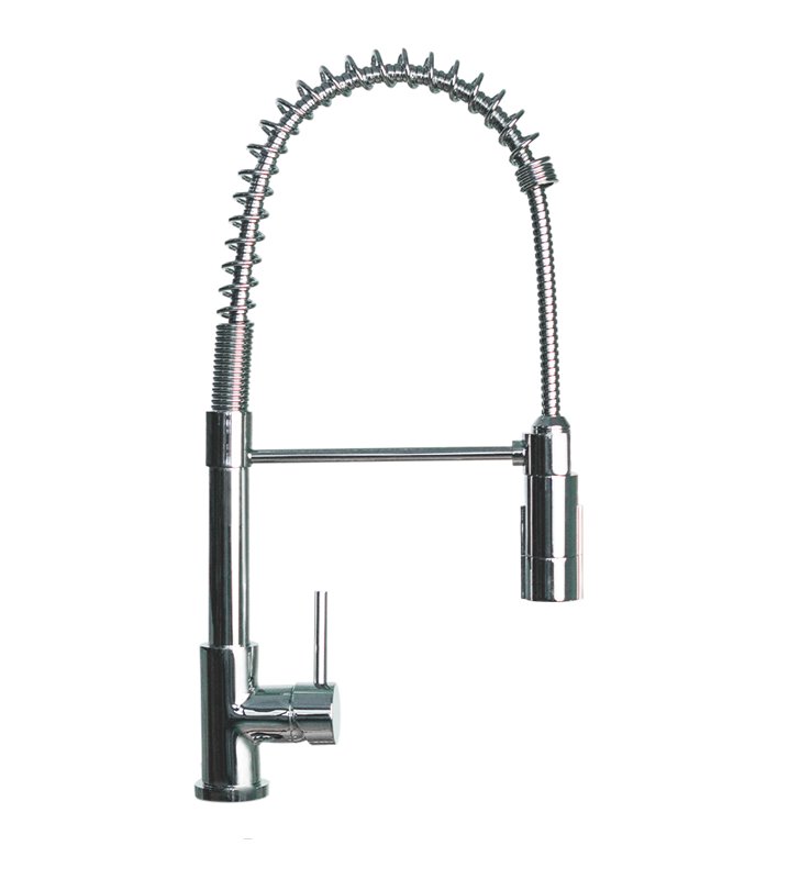 Robinet mitigeur evier de cuisine avec douchette extractible design chromee
