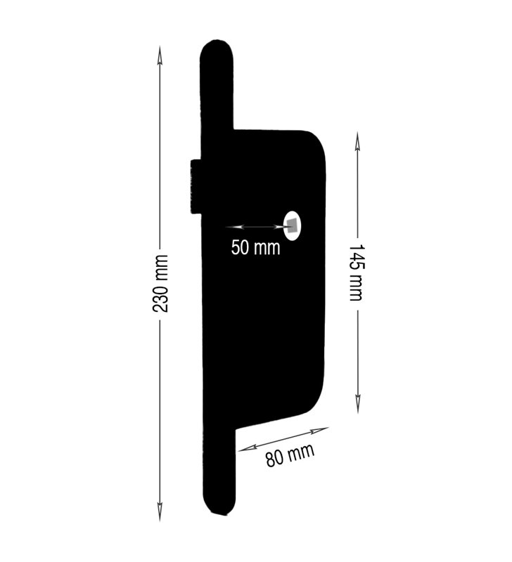 Serrure de porte encastrable a cylindre Thirard axe 50mm noir a larder encastré