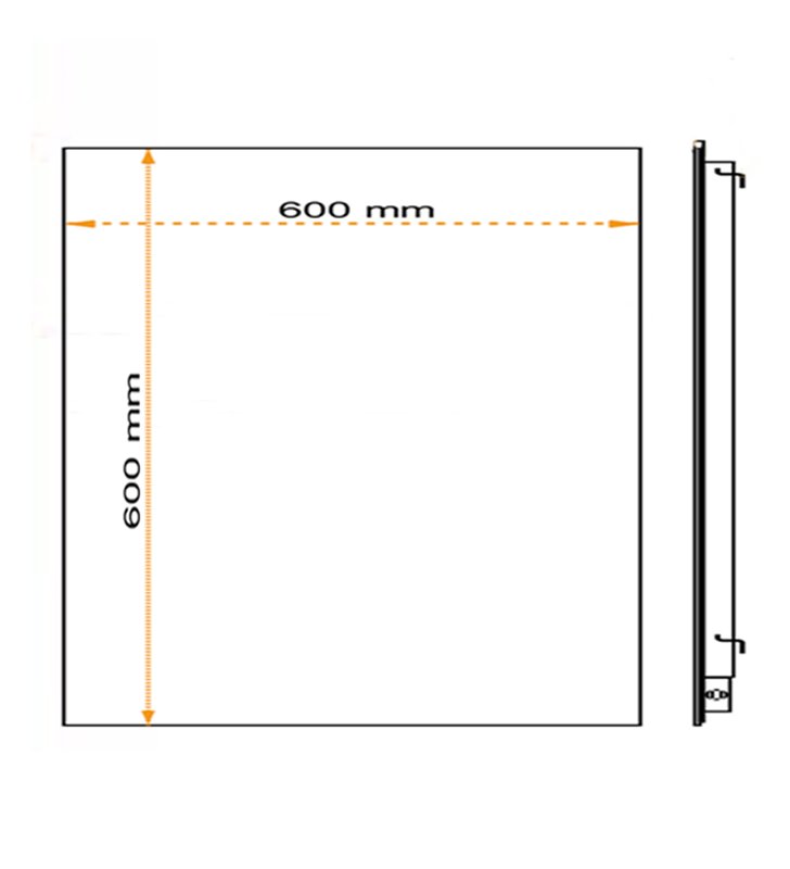 Radiateur électrique plat panneau rayonnant en verre 60x60 cm - 400W