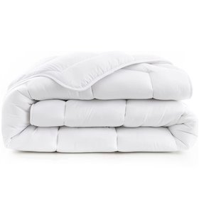 Couette de lit tempérée 300g/m2 écologique en coton bio blanc