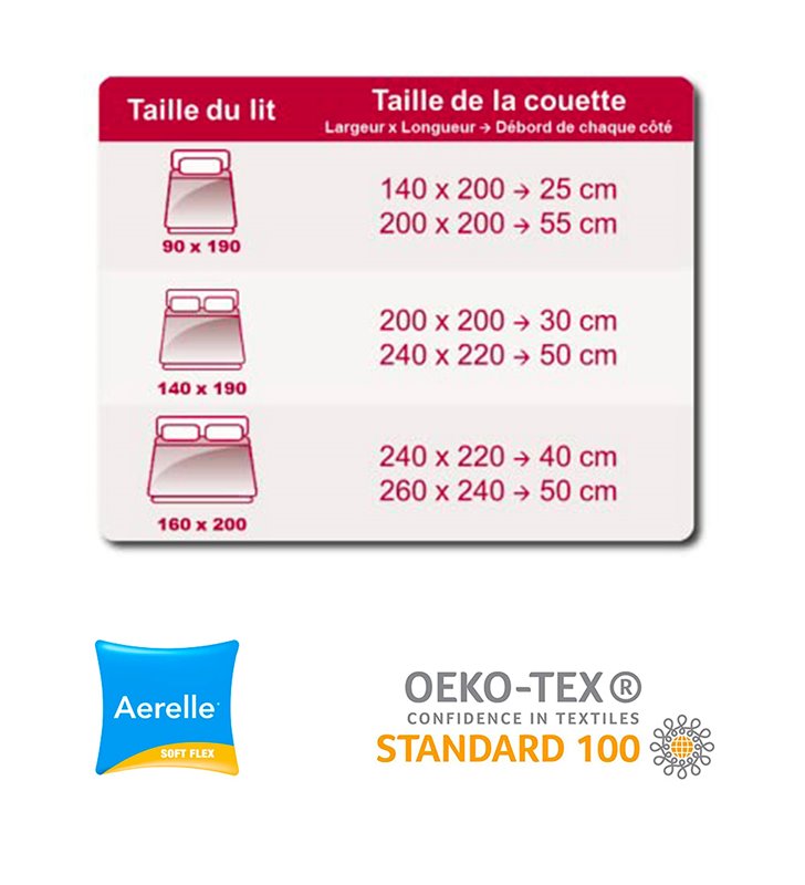 Couette tempérée Souplesse 250g 200 x 200 cm pour lit 1 place