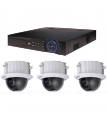 Kit Vidéosurveillance Dahua Enregistreur DVR et 3 Caméras Dôme Analogiques HDCVI