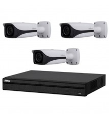 Kit Vidéosurveillance Enregistreur DVR 2 ports HDMI et 3 Caméras Box Analogiques HDCVI PTZ