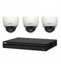 Kit de Vidéosurveillance Dahua DVR HCVR8208AS3 et 3 Mini Caméras Dôme HDCVI PTZDHSD42212IHC