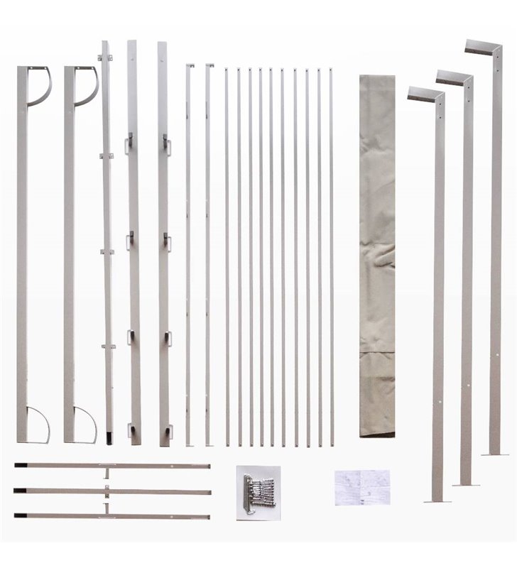 Tonnelle de jardin adossée Pergola 4 x 3 m toile taupe 4x3 metres
