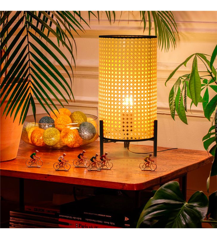 Lampe design Bali cannage naturel compatible LED