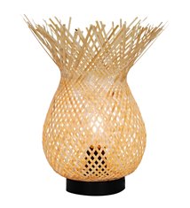Lampe d’intérieure Hawai métal noir bambou naturel compatible LED