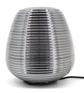 Lampe de chevet Sia verre gris fumé compatible LED