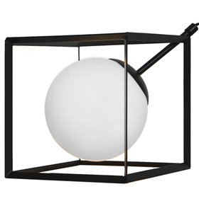 Lampe à poser Tokyo métal noir verre satiné compatible LED