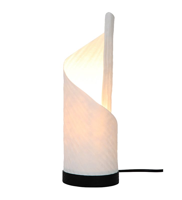 Lampe d'intérieur moderne Tyler papier blanc bois noir compatible LED