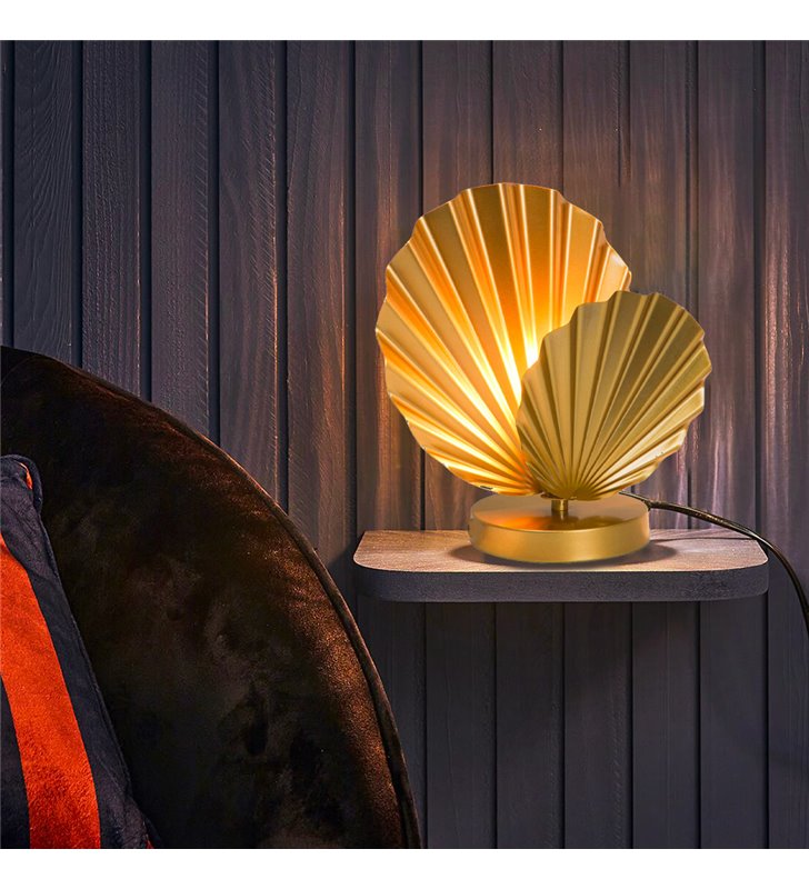 Lampe de chevet Zephyr en métal doré compatible LED