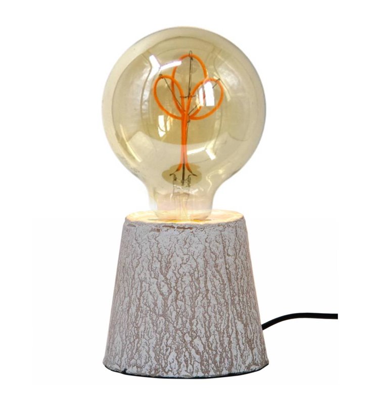 Lampe à poser design Kibo papier effet marbré beige et ampoule LED