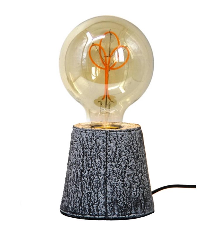 Lampe de chevet moderne Kibo papier effet marbré noir compatible LED