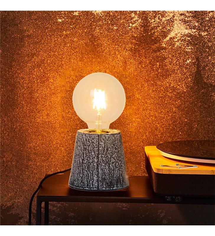 Lampe de chevet moderne Kibo papier effet marbré noir compatible LED