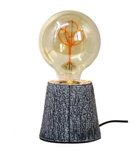 Lampe d'appoint moderne Kibo papier effet marbré noir et ampoule LED