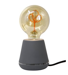 Lampe de bureau design Yella en métal gris compatible LED
