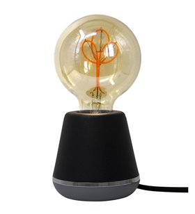 Lampe d'intérieur design Yella en métal noir et ampoule LED