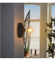 Applique murale ou plafonnier Anja métal noir compatible LED