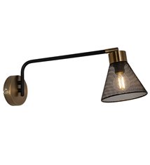 Applique murale moderne Garvin métal noir et laitonnée compatible LED