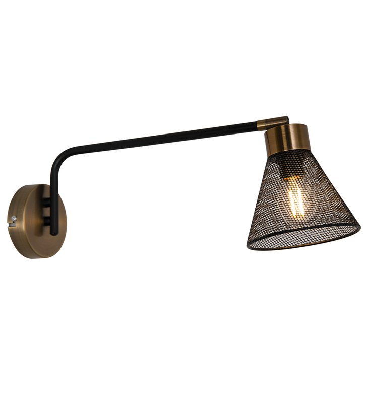 Applique murale moderne Garvin métal noir et laitonnée compatible LED