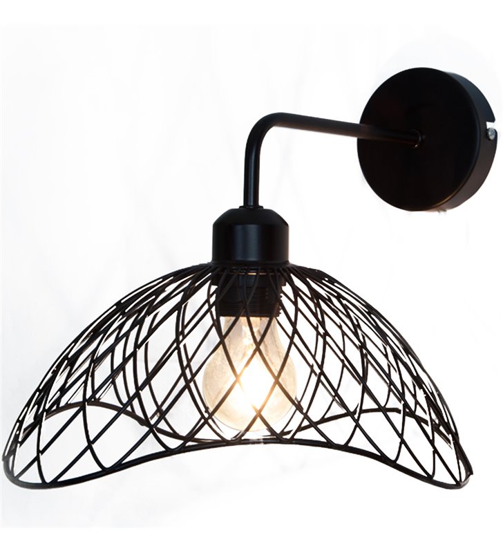 Applique murale design Kim métal noir compatible LED