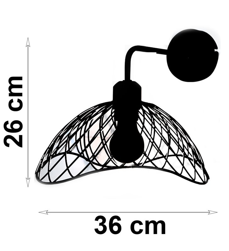 Applique murale design Kim métal noir compatible LED