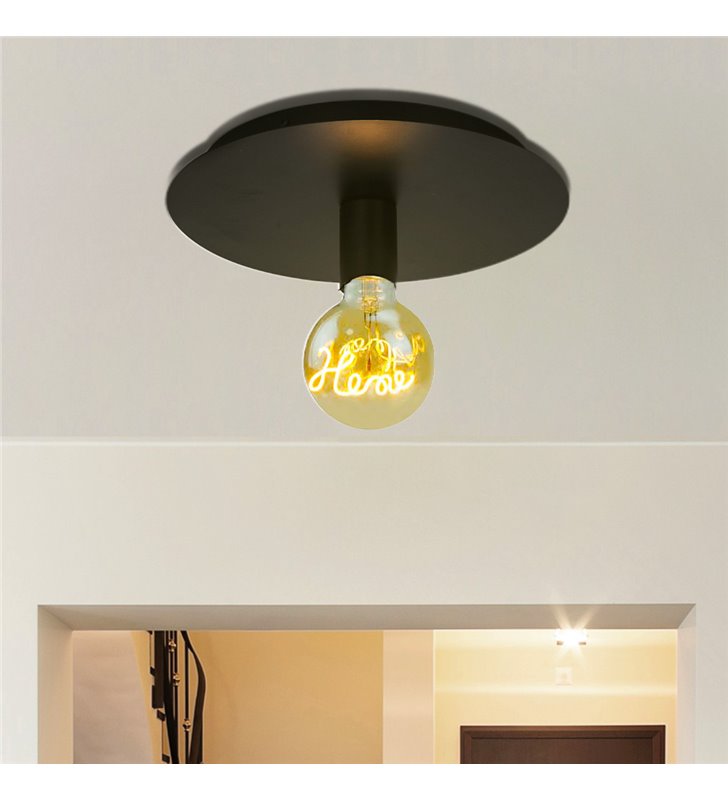 Applique murale ou plafonnier Lina métal noir compatible LED