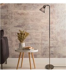Lampadaire de salon Garvin 140cm métal noir et laitonné