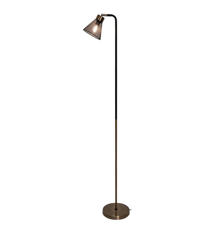 Lampadaire de salon Garvin 140cm métal noir et laitonné