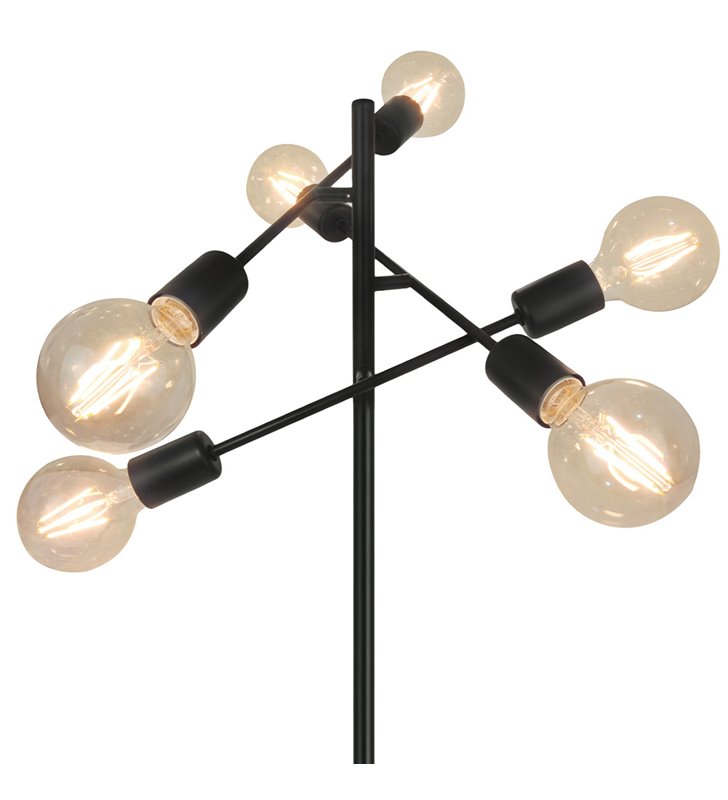 Lampe de salon moderne Lina 165cm métal noir compatible LED
