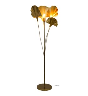 Lampadaire d'intérieur Lysia 162cm en métal doré compatible LED