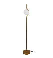 Lampe sur pied design Ramy 140cm métal doré verre blanc satiné compatible LED