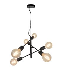 Suspension ou lustre Tub 135cm réglable métal noir compatible LED