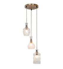 Suspension en escalier design Cathy 130cm réglable métal et verre  LED