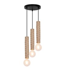 Suspension en escalier design Nala 132cm réglable métal et bambou  LED