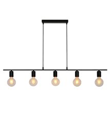 Luminaire de plafond Lina réglable 5 ampoules métal noir compatible LED