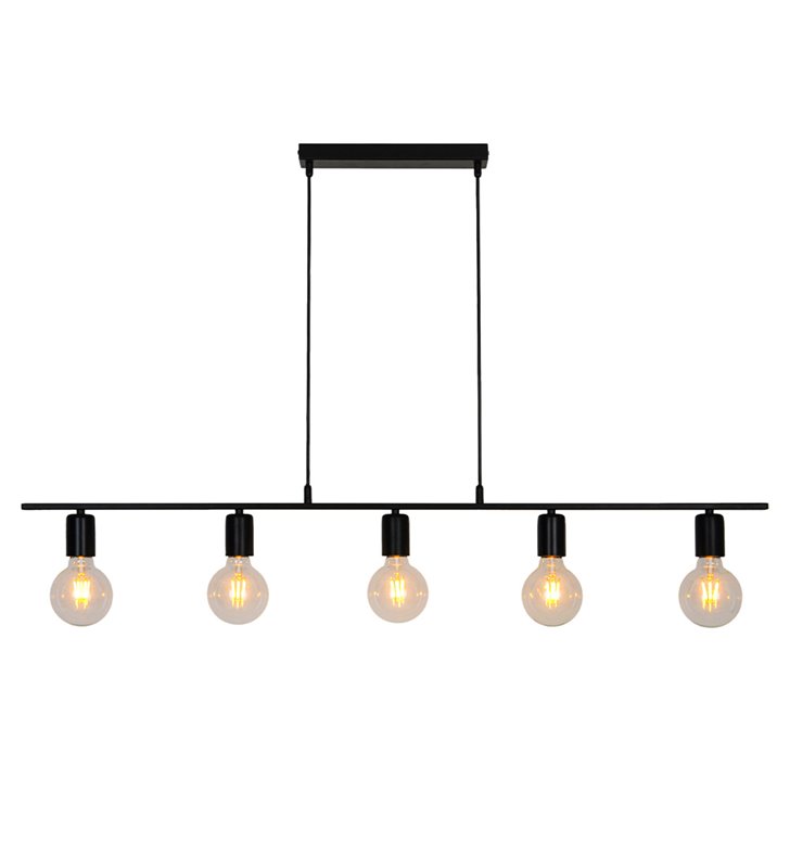 Luminaire de plafond Lina réglable 5 ampoules métal noir compatible LED
