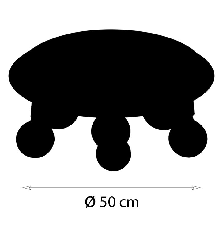 Plafonnier design Lina 6 ampoules métal noir compatible LED