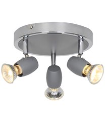 Luminaire de plafond moderne Alliage 3 ampoules métal gris chromé  LED