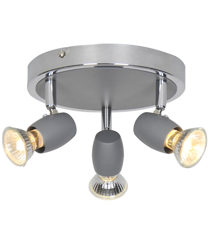 Luminaire de plafond moderne Alliage 3 ampoules métal gris chromé  LED